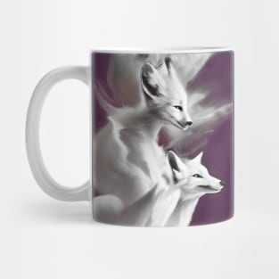 White Winter Foxes Mug
